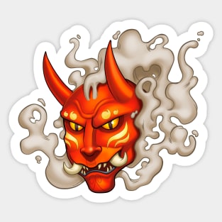 Red Oni Mask Sticker